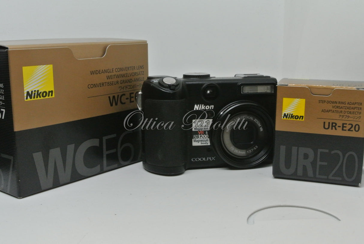 Nikon Coolpix P5100 - WideAngle Converter Lens WC-E67 - Step-Down Ring Adapter UR-E20 Usato (Copia)